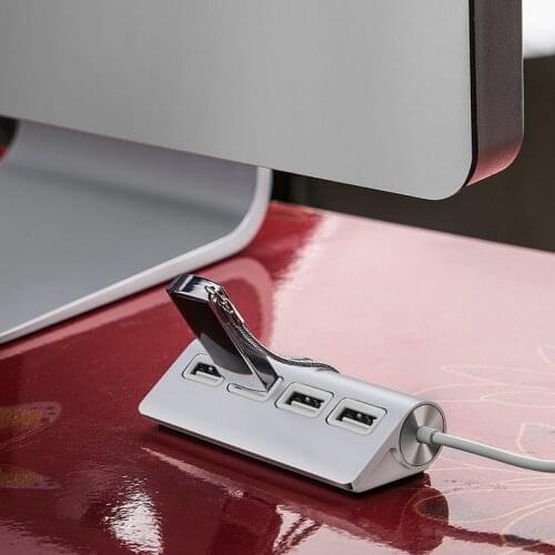 High Speed USB HUB 4 Port USB 2.0 Port Portable OTG Aluminum USB Splitter Cable for iMac Macbook Air Laptop PC Tablet
