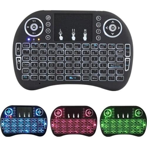 Wiisdatek Mini i8 Wireless Keyboard 7 color backlit 2.4GHz Russian English Touchpad For Android TV Box Xbox Smart TV PC PS3/PS4