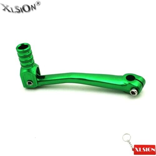 XLSION Green Aluminum CNC Folding Gear Shifter Shift Lever For Moped Scooter Off Road ATV MX Pit Dirt Bike Motorbike Motorcycle