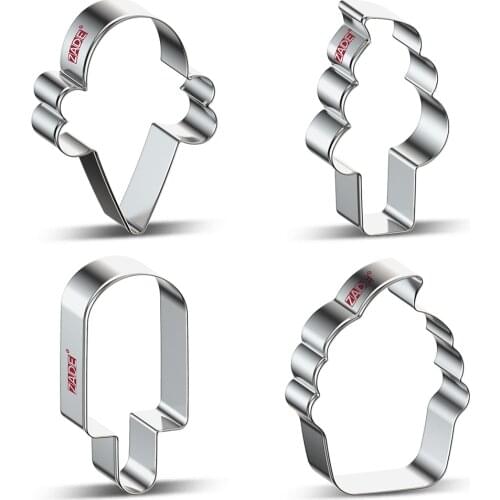 ZADE Summer Beach Cake Cookie Cutter Popsicle,Ice Cream ,Biscuit / Fondant / Pastry Cutter - Stainless Steel