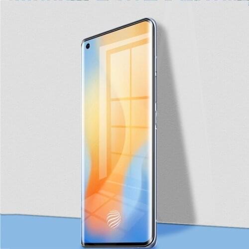 Exunton Full Glue 3D UV Tempered Glass for VIVO X50 Pro 5G Curved Screen Protector for VIVO IQOO 5 Pro 5G Full Cover Front Film