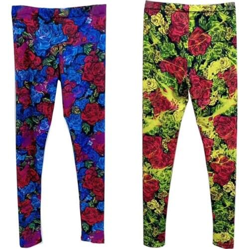 New Women Flower Pirnted Fashion Vintage Jungle Print Pattern Temperament Leggings