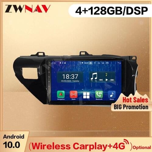 128G Carplay 2 Din For Toyota hilux 2016 2017 2018 Android 10.0 Screen Player Audio Radio GPS Navigation Head Unit Auto Stereo