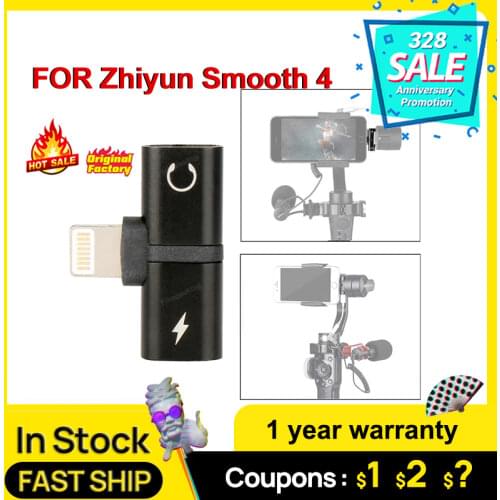 2 in 1 Audio Adapter charger cable for Zhiyun Smooth 4 Gimbal iPhone 7 8 X Plus Charging Audio Cable for lightning to Earphone