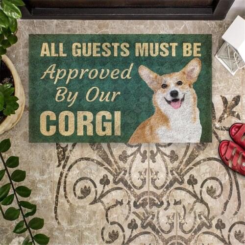 3D Printed Must Be Approved By Our Corgi Doormat Non Slip Door Floor Mats Decor Porch Doormat 02