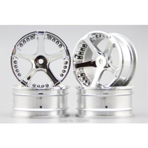 4pcs 1/10 Touring&Drift Wheel Rim W5S5C(Painting Chrome) 3mm offset fits for 1:10 Touring&Drift Car 1/10 Rim 10711