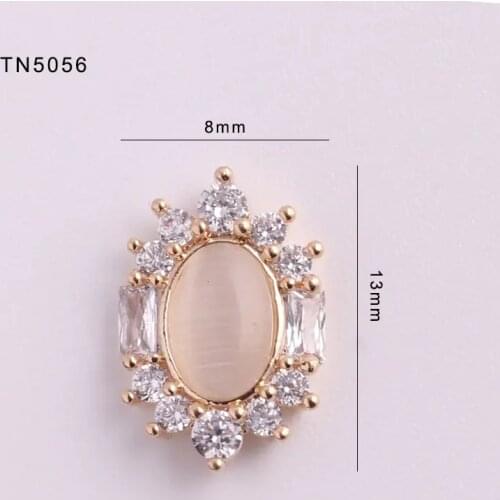 5pcs TN5056 Opal oval Alloy Zircon Nail Art decoration jewelry Rhinestones decor nails accessories supplies decorations charms