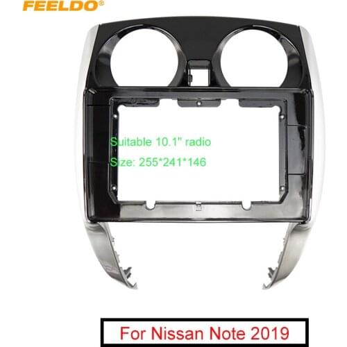 FEELDO Car 2Din Audio Face Plate Fascia Frame For Nissan Note 2019 10.1“ Big Screen Radio Stereo Panel Dash Mount Refitting Kit