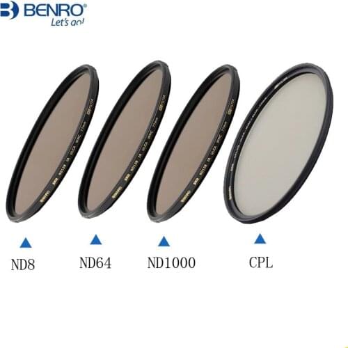 Benro 49mm 52mm 55mm 58mm 62mm 67mm 72mm 77mm 82mm Circular Filter Kit CPL+ND8+ND64+ND1000 camera lens filters