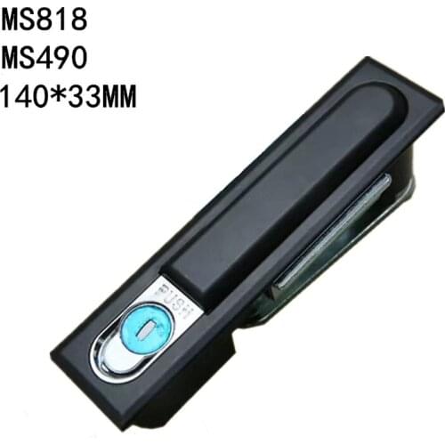 Black Rectangle Plastic Shell Cabinet Door Lock Flat Door Locks Plane Lock With 2Keys MS490 MS818