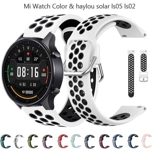 For Xiaomi Mi Watch Color Sport Strap Replacement Watchband Silicone Bracelets for xiaomi haylou Ls02/solar Ls05 20mm 22mm Band