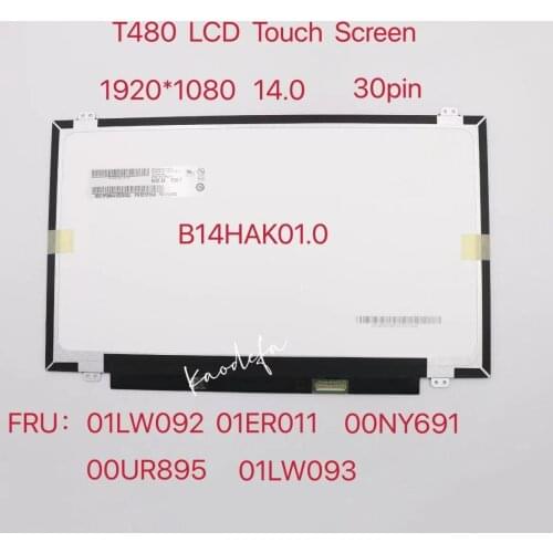 Para Lenovo Thinkpad T480 LCD B140HAK01.0 1920x1080 14,0 pulgadas, 40 Pines Pantalla táctil FRU 01LW092 01ER011 00NY691 nueva