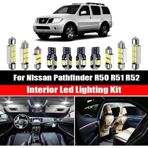 For Nissan Pathfinder R50 R51 R52 1996-2020 Canbus Interior LED Bulbs Vehicle Indoor Dome Map Reading Trunk Light Auto Kit