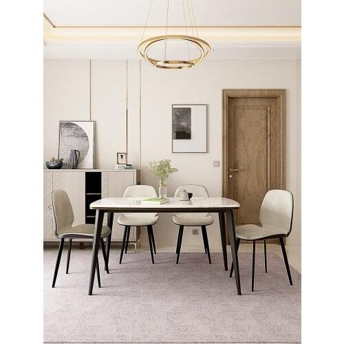 Double tiger furniture and chair combination modern simple Nordic Light luxury small family marble dining table