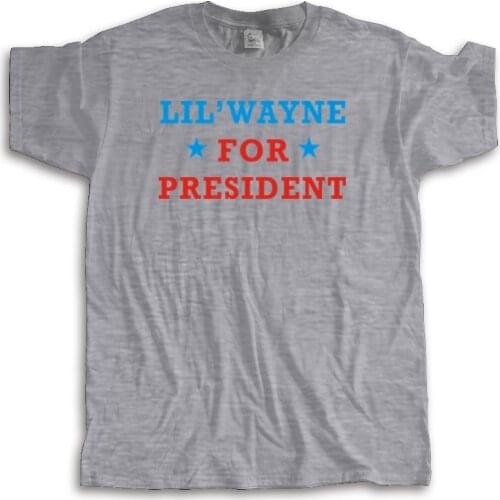 Summer t-shirt men brand teeshirt Lil Wayne For President T Shirt Vintage Hip Hop Young Money Cash Weezy Rap Tee cotton tshirt
