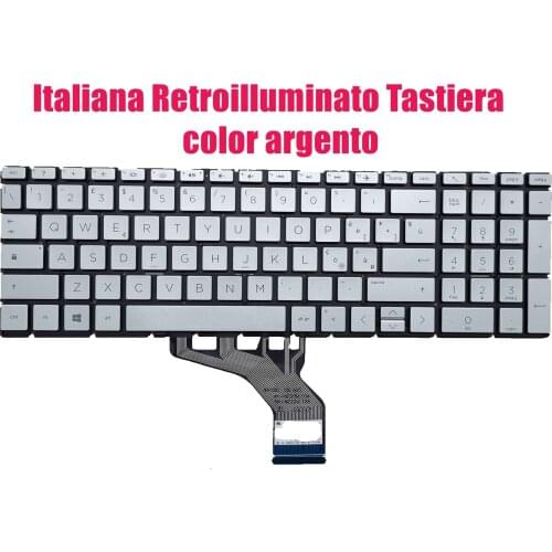 Italiana Retroilluminato Argento Tastiera per HP 17-BW/17-CN/15-CN/15-CS/15-CW