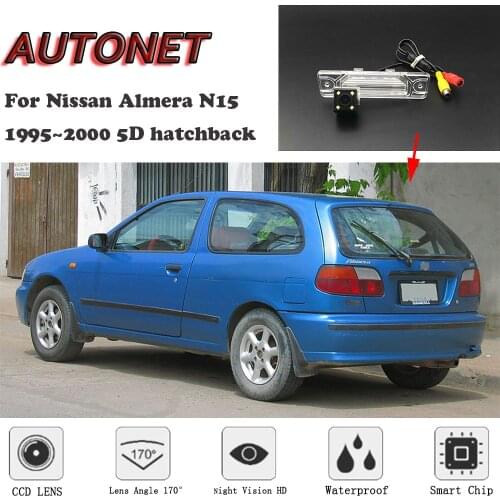 AUTONET HD Night Vision Backup Rear View camera For Nissan Almera N15 1995~2000 5D hatchback CCD/license plate Camera or Bracket