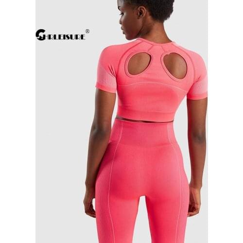 CHRLEISURE Seamless Yoga Set 3Pcs Beautiful Back Gym Shorts High Waist High Elasticity Sport Leggings Quick Dry Sexy Sportswear