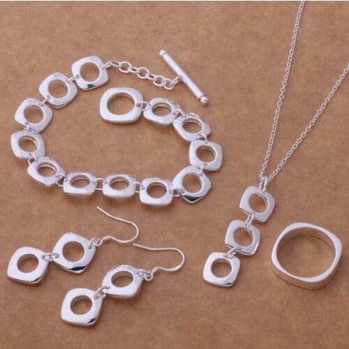 AS220 Hot 925 Jewelry Popular Jewelry Sets Fashion Jewellery Free Shipping Bracelet 163 + Necklace 239 + Earring 319 + Ring 244