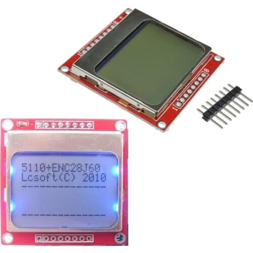 84x48 84*48 5100 LCD Display Module With White/Blue Blacklight Adapter PCB LCD 5100 3.3V 5V 84x84 Dot Matrix LCD for Arduino