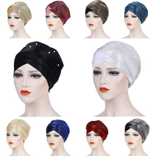 Muslim cotton turban hijab bonnet arab wrap MultiColor Twist headband head turbans for women Sleeping Hat Cap Turban Hat szalik