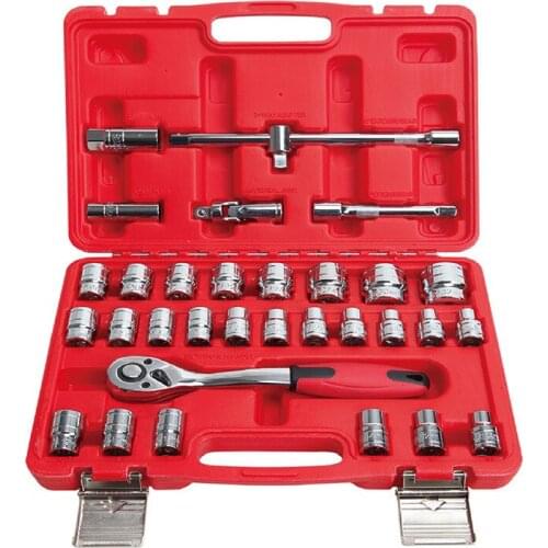Auto Repair Tool Set Ratchet Wrench Socket Wrench 32 Pieces of Auto Repair Combination Tool Box