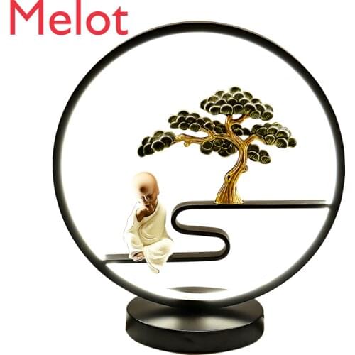 New Chinese Creative Simple Modern Living Room Lamp Zen Retro Bedroom Bedside Warm Romantic Study Decorative Table Lamp Elder