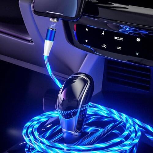 New 3A Fast Charging Glow LED Lighting Magnetic USB Type C Cable Magnet Cable Micro USB Charger Wire For iPhone X Huawei Samsung