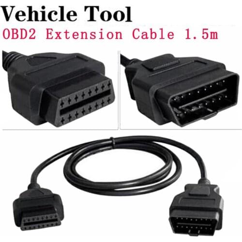 Hot Sale 1.5m OBD OBD 2 Connector Cable 16 Pin Female To Male Diagnostic Tool OBD2 Extention Cable Good Quality