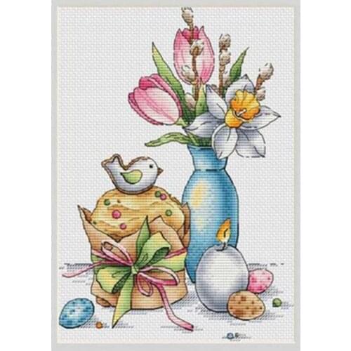 Easter still life patterns counted 11CT 14CT 18CT DIY Cross Stitch Sets wholesale Cross-stitch Kits Embroidery Needlework