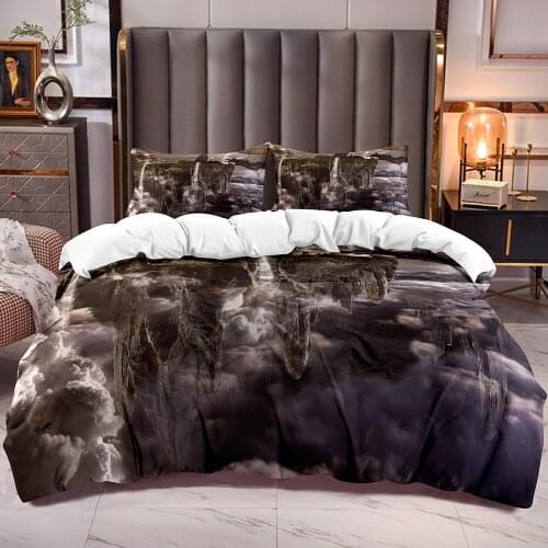 Dreaming Mountain Build 3D Print Bedding Duvet Cover with Zipper Closure Ballon Airplane Cloud Kids Comforter Cover