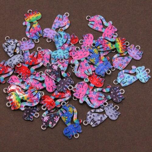 5pcs Cat Alpaca dragonfly Enamel Alloy Bracelets Connectors Animal Charms For DIY Necklace Accessories DIY Fashion Jewelry Find