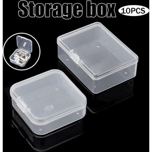 10 Pack Clear Storage Box Organizer with Snap-tight Closure Latch Jewelry Earplugs Bead Container Multifunctional TT@88