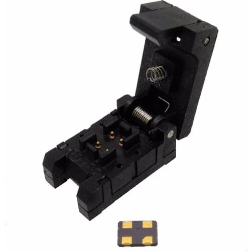 QFN4 DFN4 WSON4 burn in Socket Pogo Pin IC Test Adapter QFN4-1.2-CPO1PNL Pitch 1.2mm Clamshell Size 3.2*2.5mm Burn in Socket