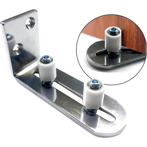 Sliding Barn Door Bottom Adjustable Floor Guide Roller, Easy to Install with Screws