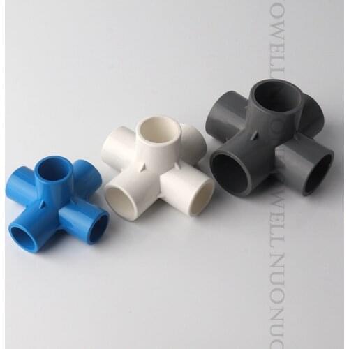 10pcs PVC Pipe Connector 20/25/32/40mm three-dimensional 5-way Water Tube Adapter Agricultural Greenhous Irrigation Pipe Joint