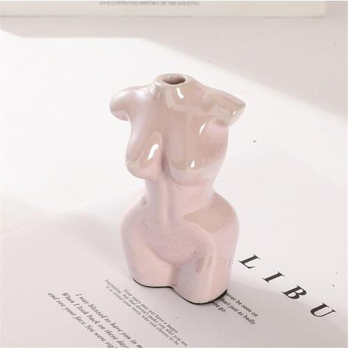 Modern Handmade Ceramic Vase Body Art Dried Flower Flower Arrangement Nordic Style Home Decoration Crafts Sculpture Ornaments