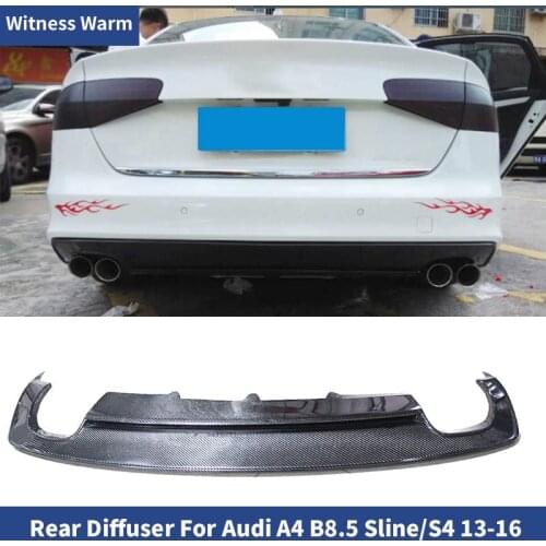 Carbon fiber A4 S4 style car rear bumper diffuser lip rear bumper boot lip cover for Audi A4 B8.5 Sline/S4 bumper 2013 2014 2015