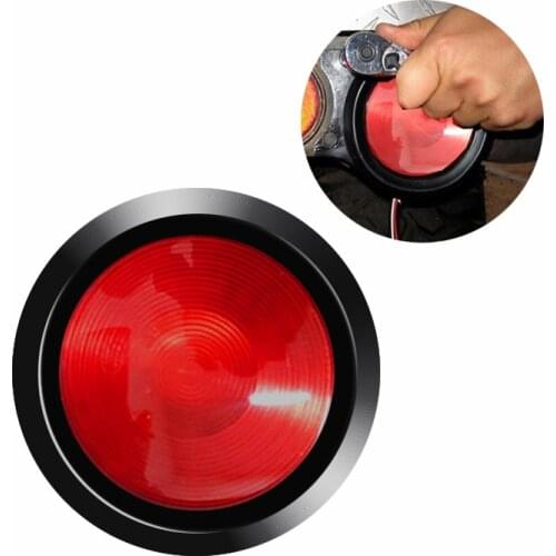 1 Pair Round Truck SUV LED Car Tail Light Brake Stop Reversing Warning Lamp Classic Red Waterproof Car Styling 12V
