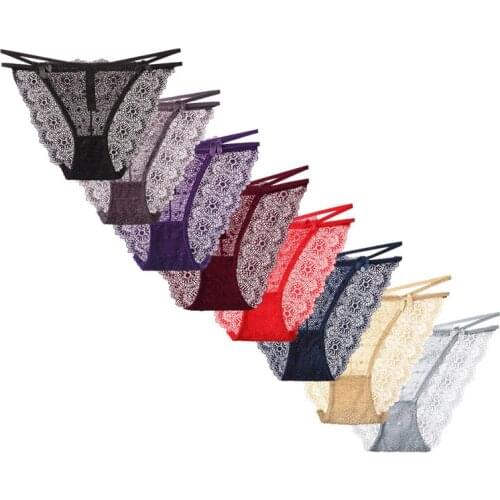 8 Pcs Sexy Briefs Womens Panties Underwear Breathable Female Panty Lace Panties New Underwear For Women Lace Sexy BANNIROU