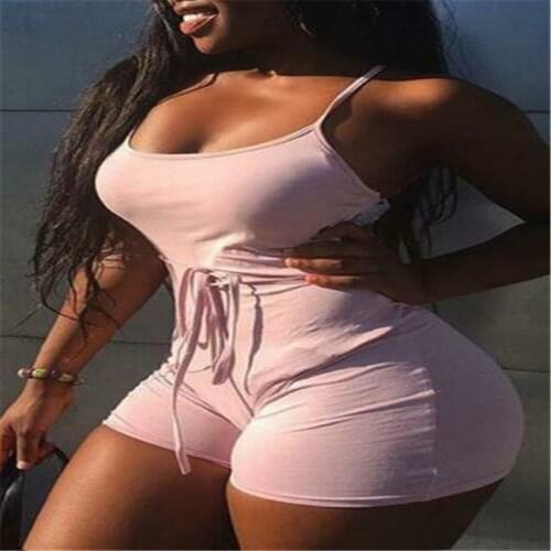 Women Short Sling High Waist Yoga Shorts Sexy Summer Jumpsuit Beach Fitneees Playsuit Soild Sleeveless Bangdage Backless Rompers