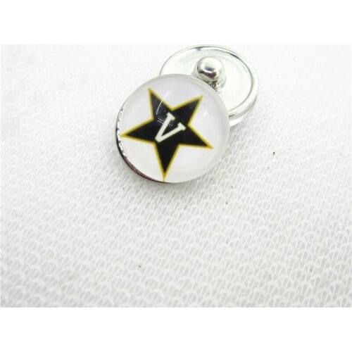10pcs Vanderbilt University Snap buttons 18mm Sports snap buttons Diy Snaps Jewelry Bracelet&bangles charms