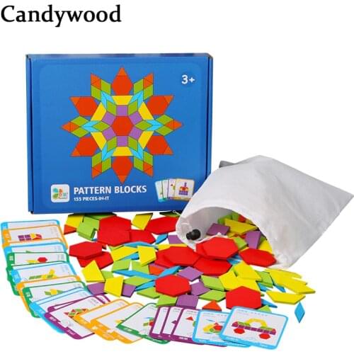 155 PCS Creative Puzzle Kids Wooden Toys For Children Jigsaw Puzzle Kids Early Learning Educational Toys Montessori