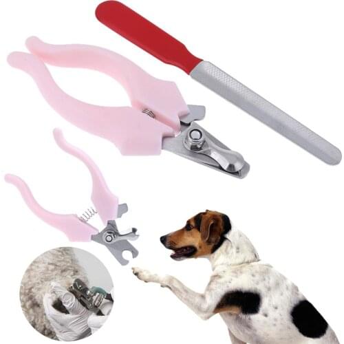 2Pcs/set Pet Animal Puppy Nail Clippers Claw Cutter Scissors for Dog Puppy Cats Nail Trimmers Nail File Pet Grooming Tool Supply