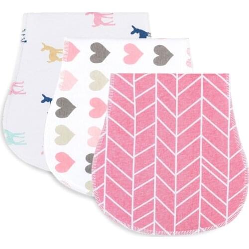 2Pcs/Lot 100% Cotton Baby Bibs 3 Layer Baby Burp Cloths Baby Burp Set Curved Absorbent Newborn Soft Baby Bibs Baby Shower Gift