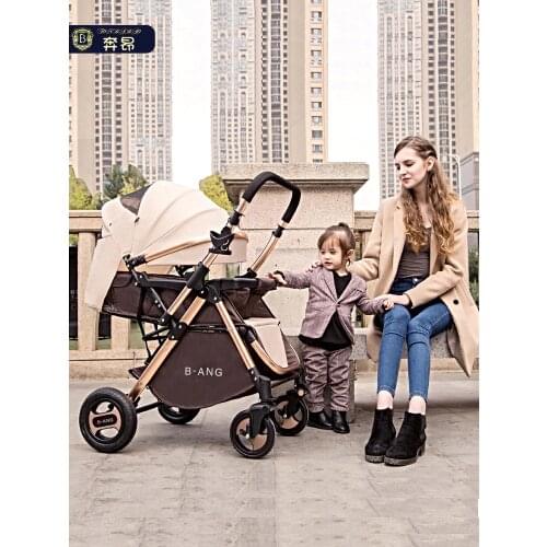 2 in 1 High Landscape Baby Stroller Can Sit On A Reclining Light Kid Car Folding Four Wheeled Carrige Two Way Baby Cart