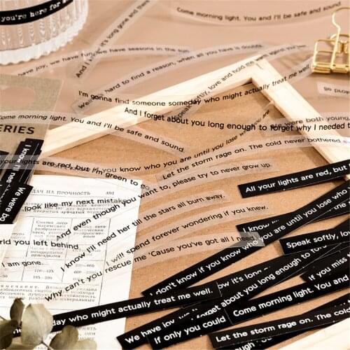 40pcs Warm Words Phrase Daily Moments Stickers Vintage DIY Scrapbooking Hand Account Journal Decoration Stationery Stickers