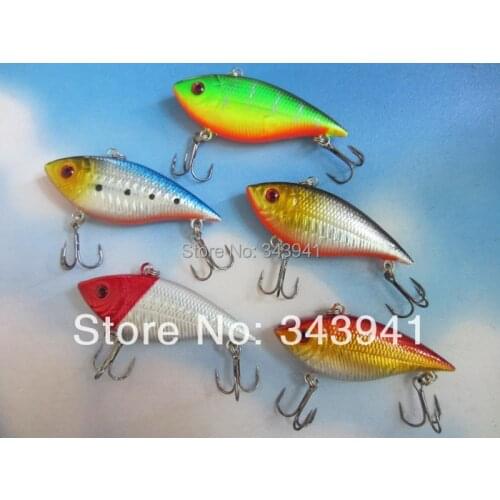 5 pieces VIB Fishing Lure 10.5g 7cm Noise Model Crankbait Hard Bait Vibration Wobbler Rattle Hook