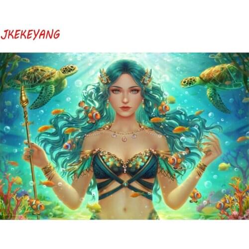 5D DIY square/round Diamond painting Mermaid Princess Cross Stitch Diamond Embroidery Pattern Rhinestone J2133