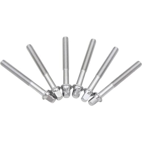 6 Pieces Drum Bolts Drum Tension Rods Short Screws Set for Drum Players